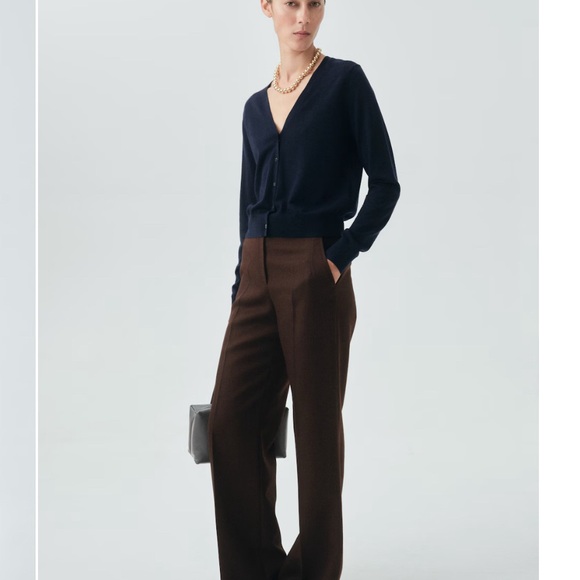 New with tags MANGO Navy Cardigan MERINO WOOL- XS - Picture 3 of 3